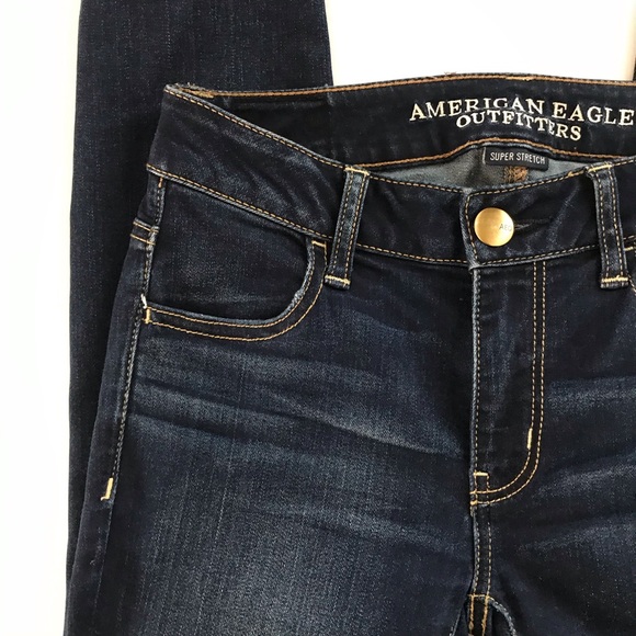 American Eagle Dark Denim Skinny Jeans Jegging 0 - Picture 2 of 7